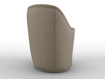 VERSAILLES - Fabric chair with armrests and leather backrest by BRUNO ZAMPA - view 3